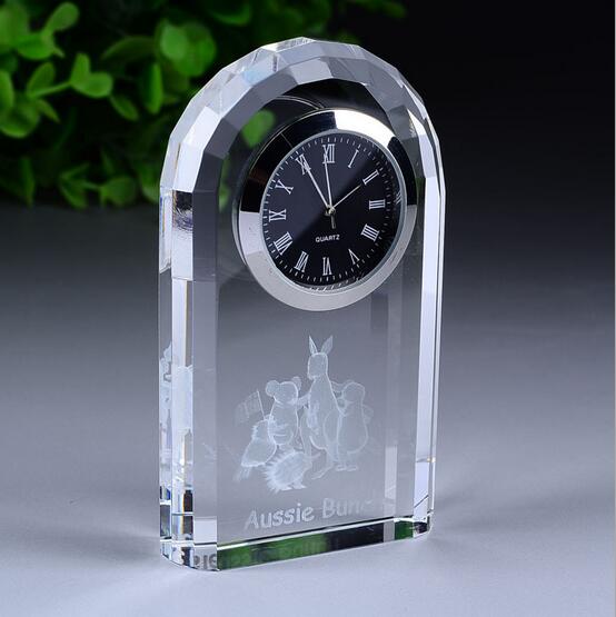 Customized Logo Business Gift Decoration Crystal Clock