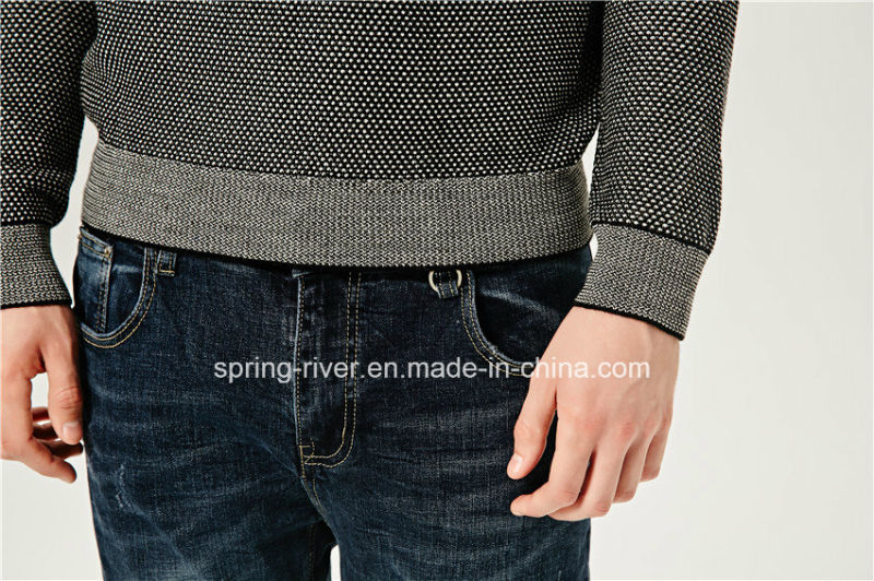 Special Pattern Round Neck Fit Knit Men Sweater