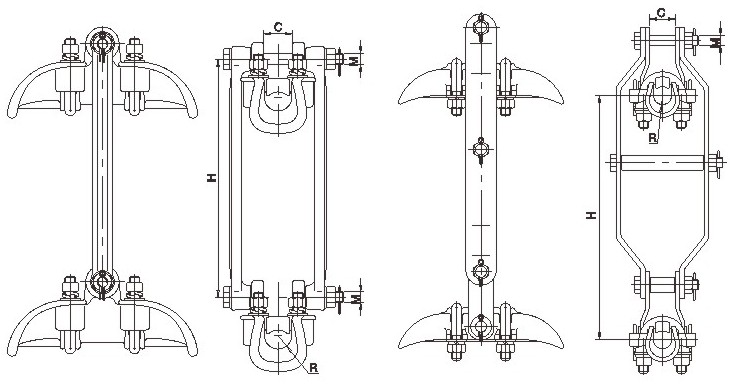 Csh & Xcs Type Twin Conductor Aluminum Alloy Suspension Clamp