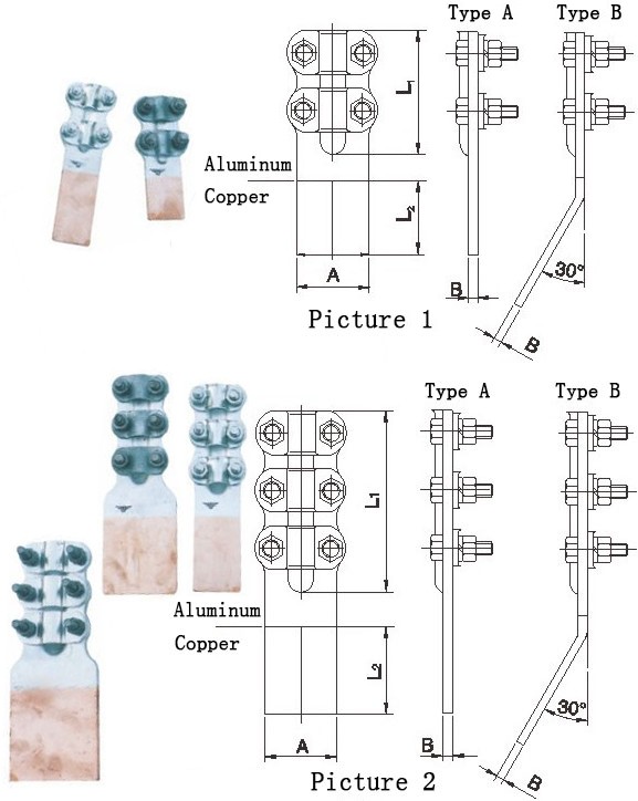 Slg- (A & B) Type Bolt Copper & Aluminum Transition Terminal Clamps