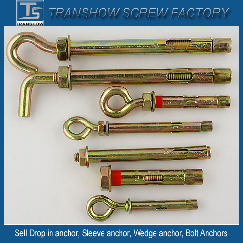 C Hook, Eye Hook, L Hook, Hex Bolt Sleeve Anchors