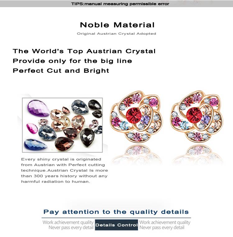 Cheap Wholesale Flower Shaped Crystal Stud Earring for Women (ER0004-C)