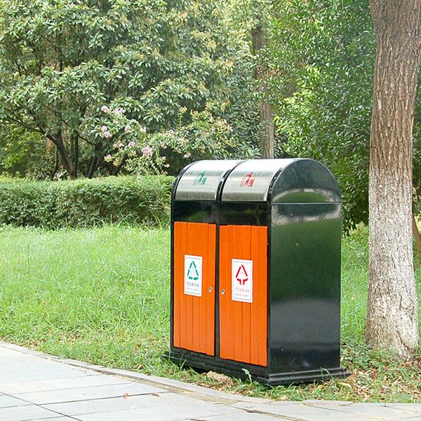 Steel-Wood Outdoor Separate Bins for Park/School/Hospital (B8500)