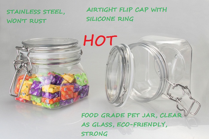 Pet Plastic Airtight Food Jar for Sweet Candy (PPC-37)