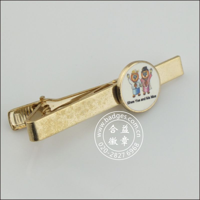 Custom Gold Plated Tie Clip with Badge (GZHY-LDJ-006)