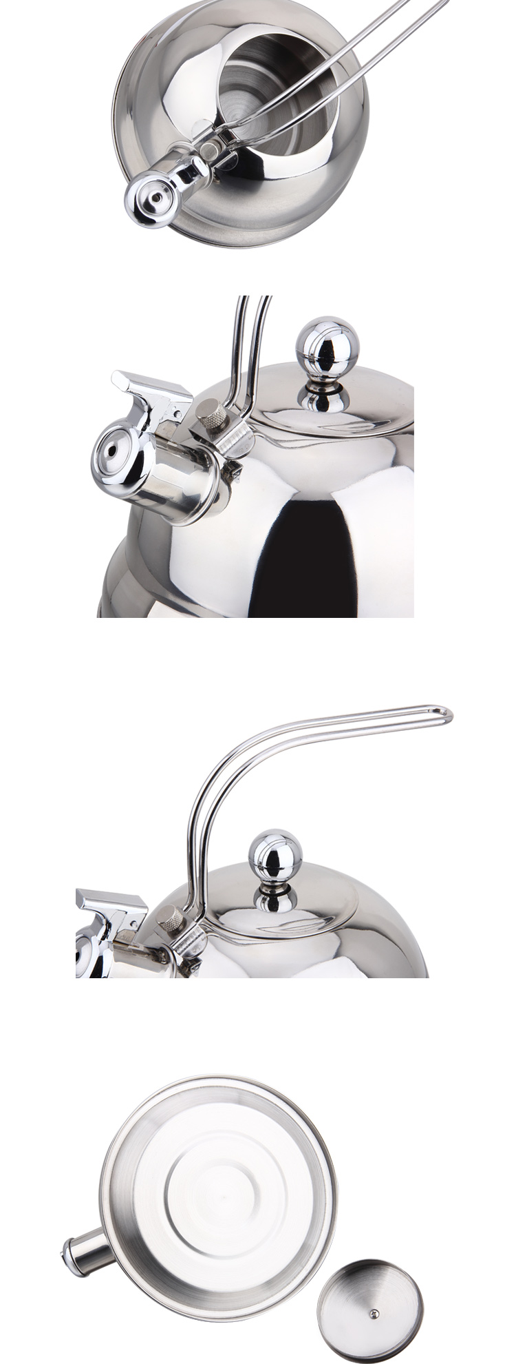 Fashionable 2.5L Stainless Steel Roman Kettle Whistle Kettles