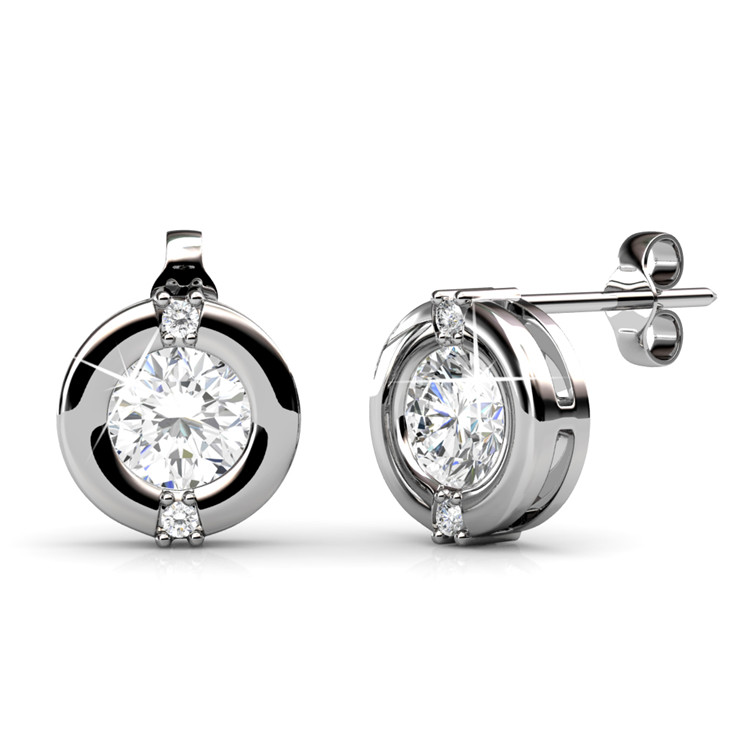 Destiny Jewellery Crystal From Swarovski 925 Sliver Stud Classic Earrings