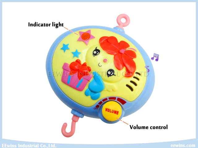 Electric Music Baby Mobiles Toys with Fabric Rattles