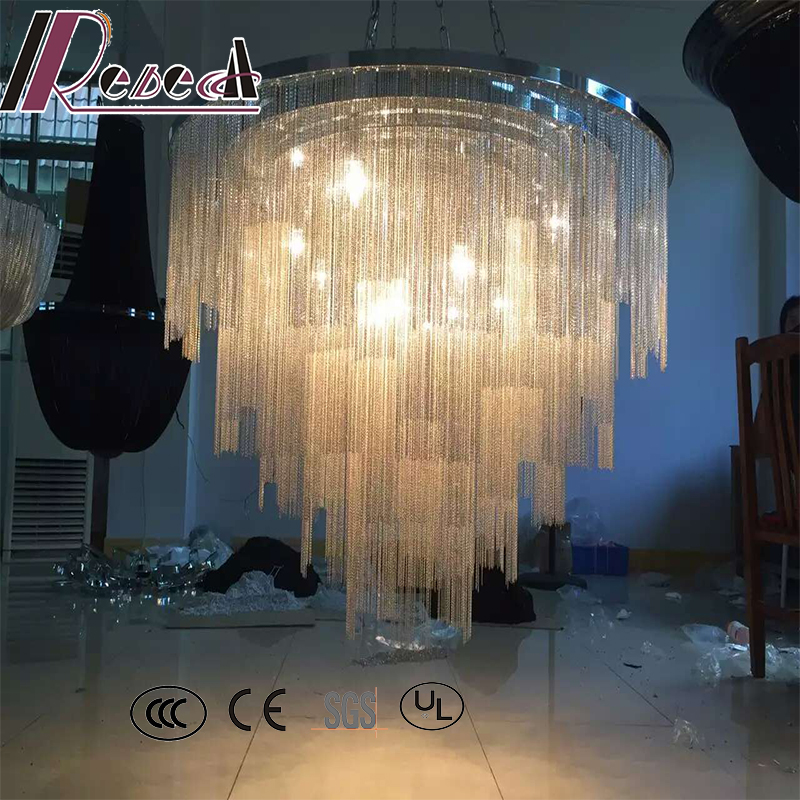 New Style Elegant Restaurant Fabric Shade Pendant Lamp