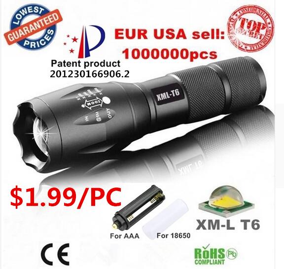 USA EU Hot E17 Xm-L T6 Aluminum Waterproof Zoomable LED Torch Light