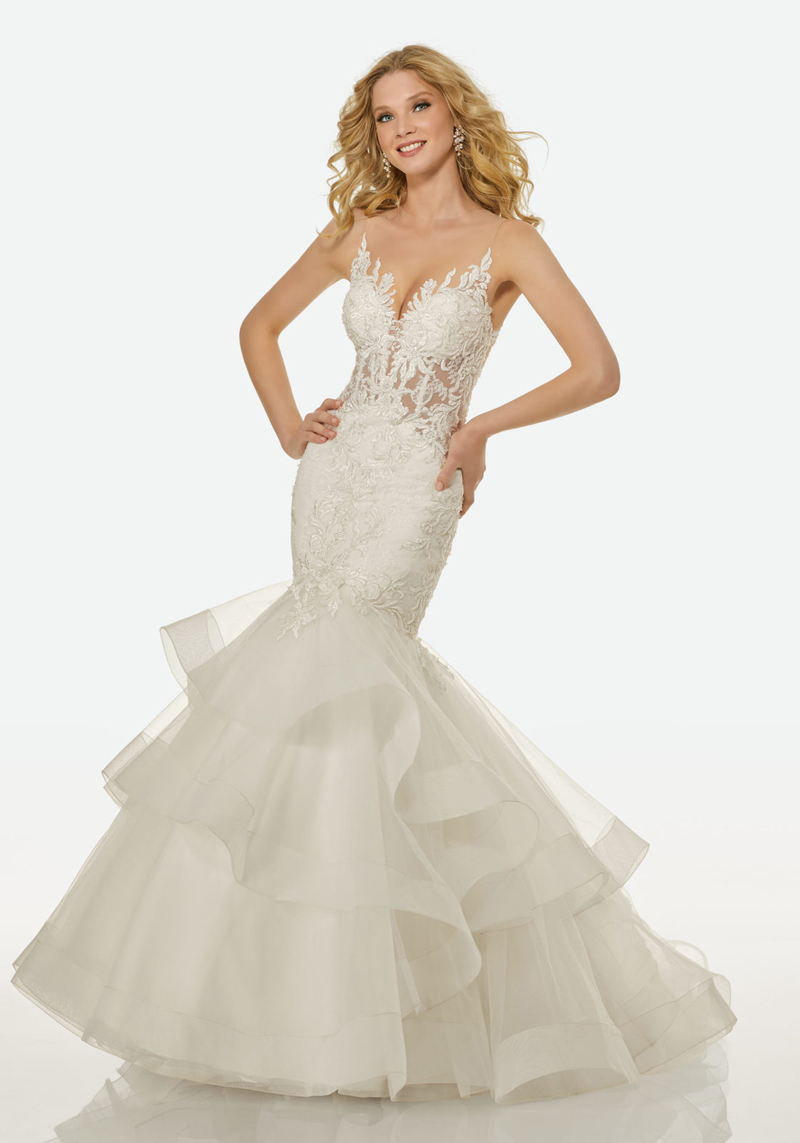 Strapless Backless Fit-and-Flare Style Wedding Dress