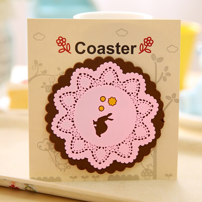 Lovely Forest Animal Lace Carved Silicone Coaster