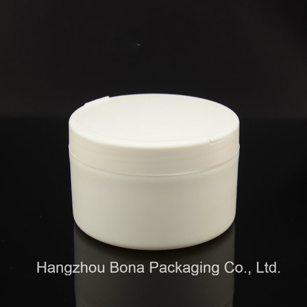 White Round Powder Box with Straight Edge