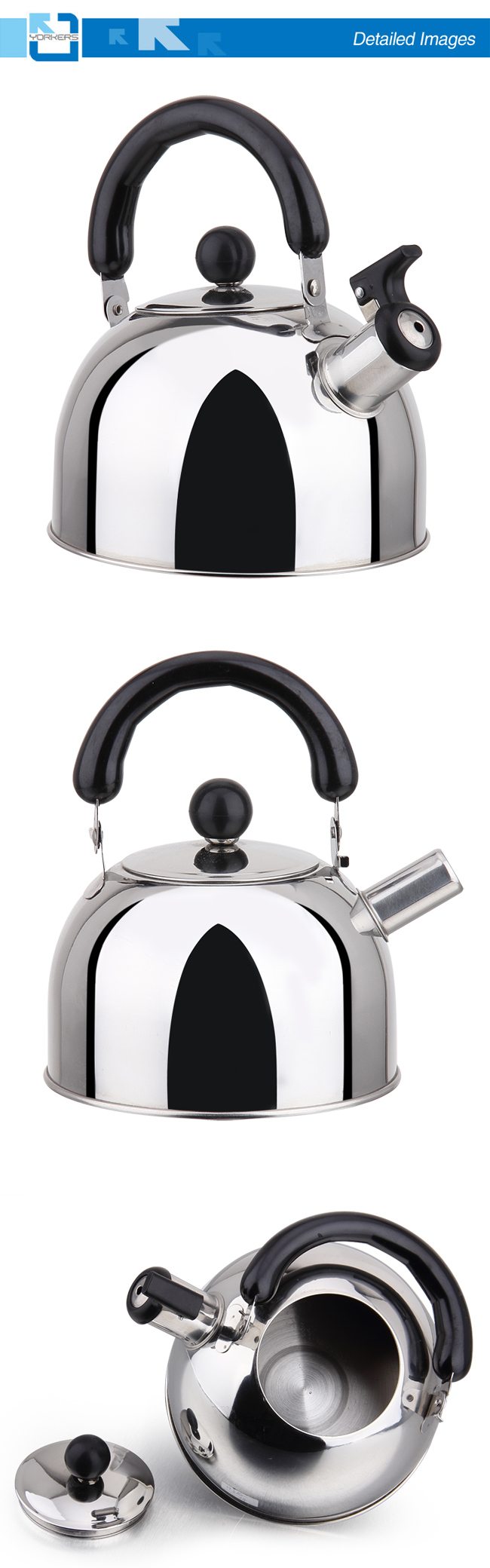 Flat Bottom Tyle Stainless Steel Whistling Kettle and Water Kettle