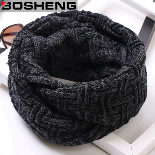 Women Winter Acrylic Contract Knitted Soft Shawl Infinity Scarf