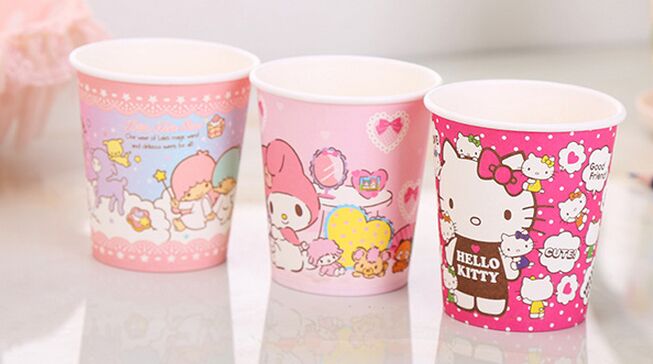 Colorful Hello Kity Party Cups for Cold Drink Paper Cups