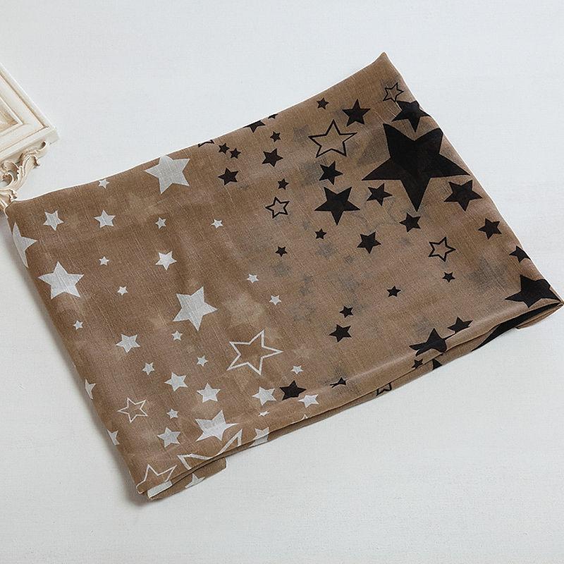 New Style Big Size Brand New Voile Star Scarf Color Brown Fashion Shawls, Lady Scarf, Polyester Scarf (PP035L)