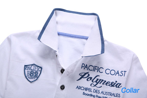 White Jacquard Collar & Cuffs Polo Shirts