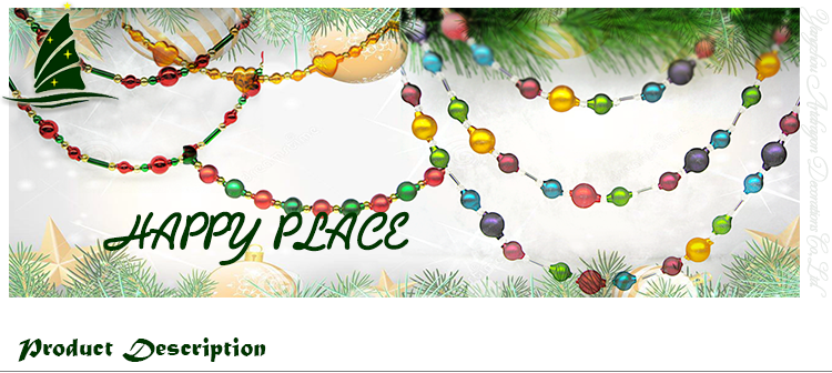 Colorful Glass Garland for Christmas Ornament Decoration