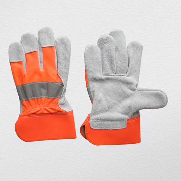 Full Palm Cow Split Leather Work Protective Glove-3031