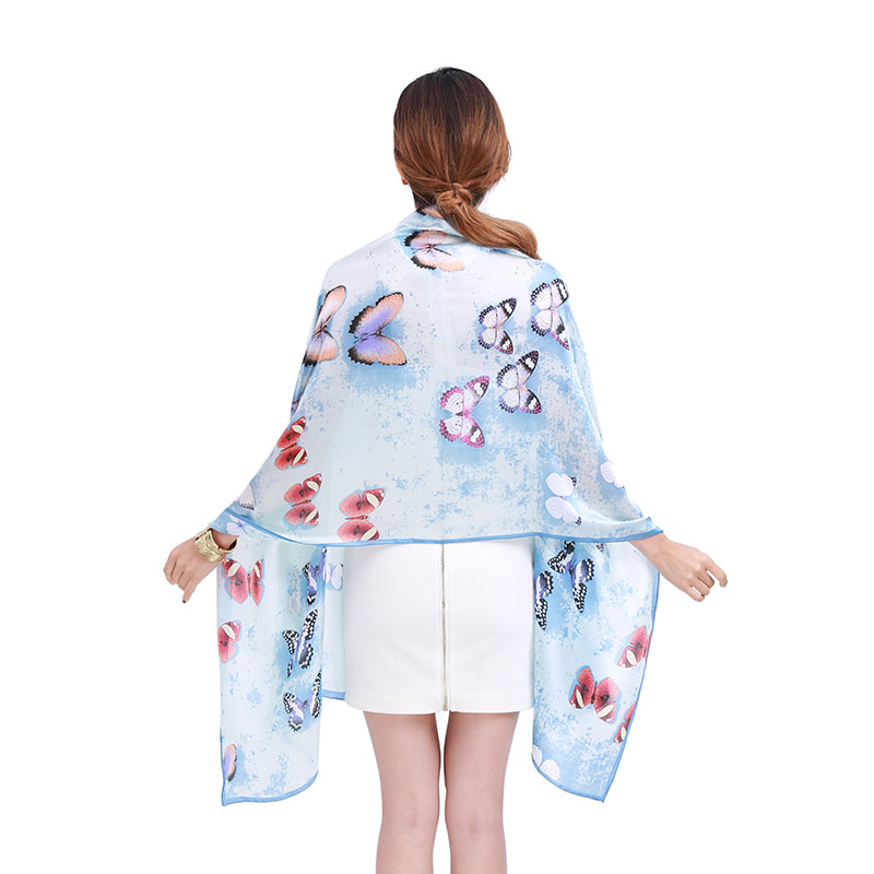 Fashion Style Polyester Butterfly Printed Scarf for Women