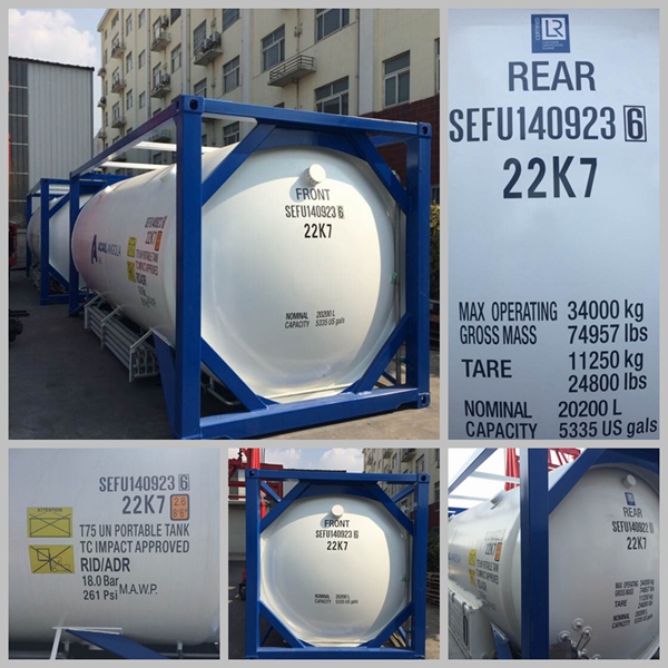 40ft 20ft Liquid Gas Storage Used ISO Tank Container (SEFIC-T11/T41/T50/T75)