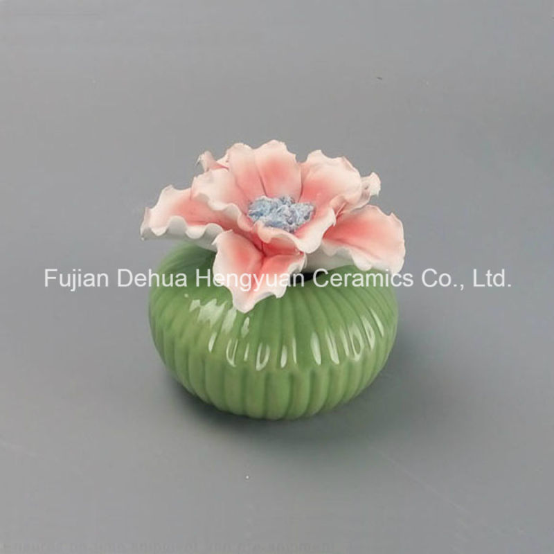 Ceramic Perfume Bottle Burner with Flower Cap