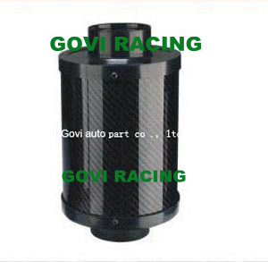 3in Real Carbon Air Filter with Plastic Flexible Pipe 76mm Rubber Reuducer Universal