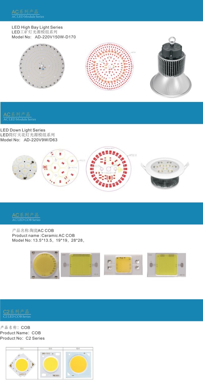 AC SMD LED PCB Board Module with Linear Constant Current LED Driver 70W (10W/20W/30W/50W/70W/100W)