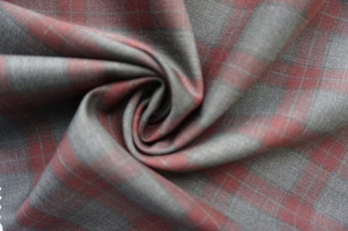 Wool Fabric for Suit with Red Check