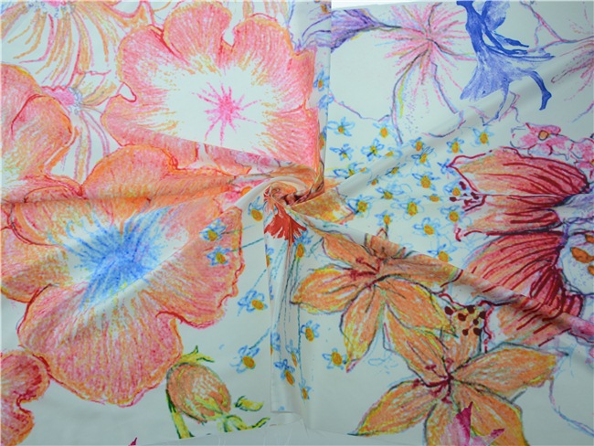 Digital Printing 100% Silk Fabric Textile (TLD-0091)