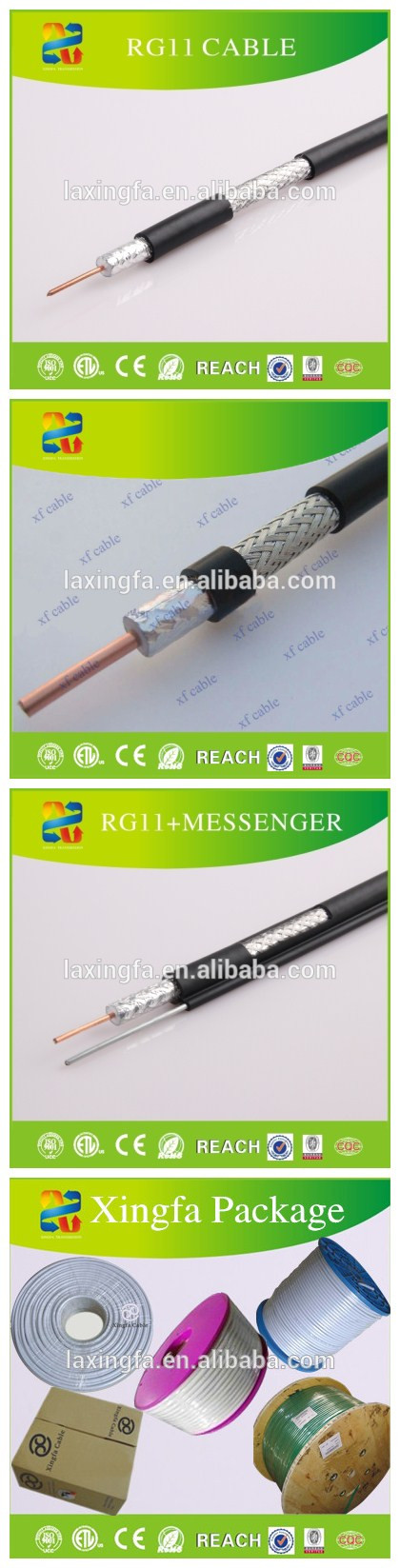 Linan Coaxial Cable Manufacturer Rg11 Tri-Shield Cabel