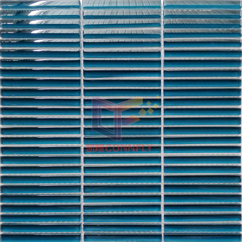 Blue Glass Strip Tile for Pool (PT55)