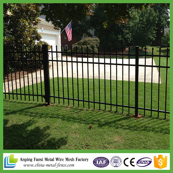 Australia Style Outdoor Black Powder Coated Steel Fence