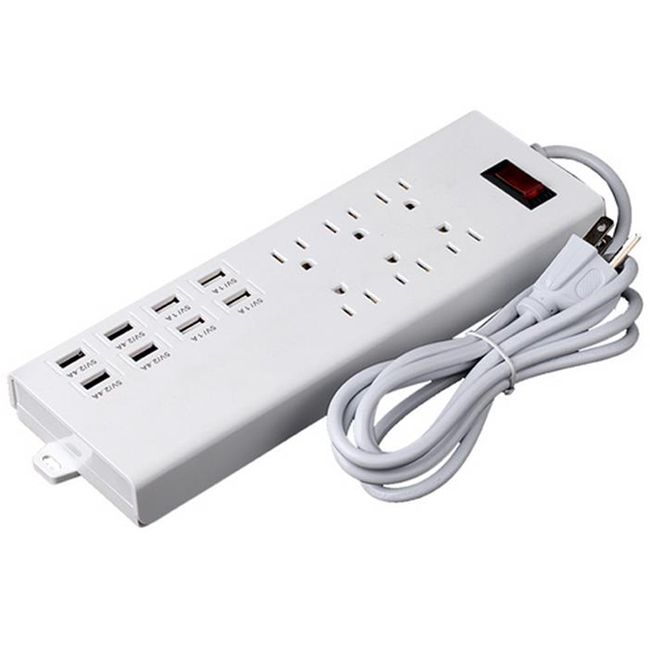 6 Outlet Socket Power Strip 8 Ports USB Extension Charger with Us Standard Plug Socket