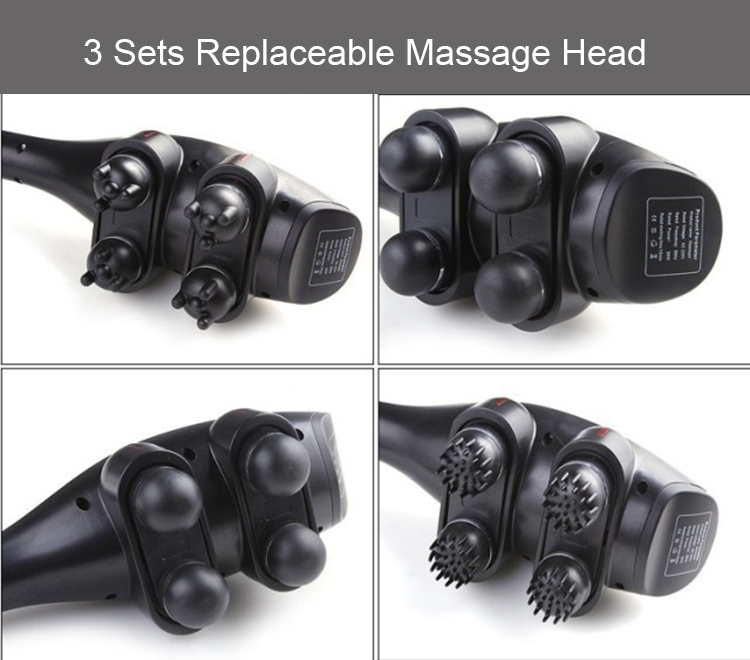 Kneading Dual Heads Handheld Massager with Infrared