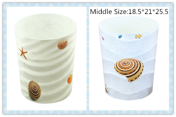 Sea Shells Design Round Plastic Waste Bin (FF-5224)