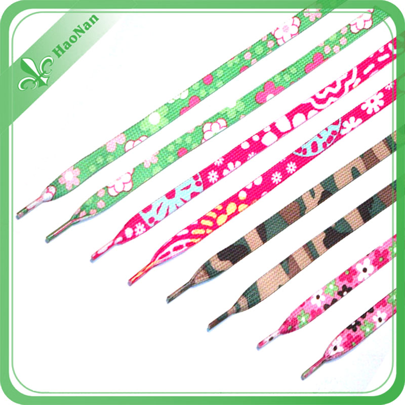 Polyester Fabric Colorful Shoelaces with Plastic Clip