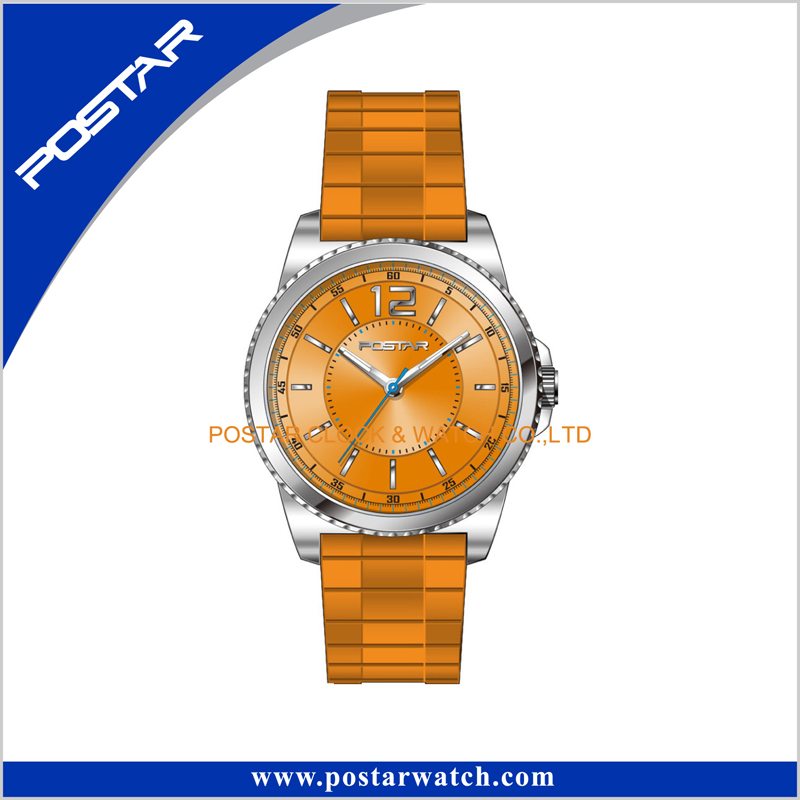 Customized Logo Stainless Steel Wrist Watches with Colorful Strap