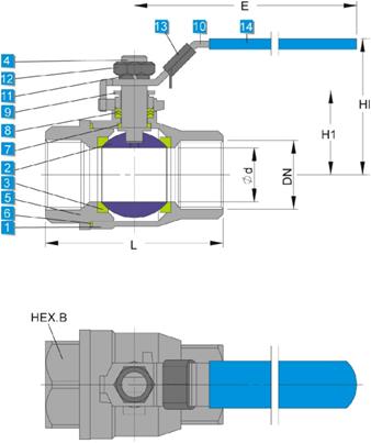 High Quantity 2PC 1000wog Stainless Steel Ball Valve