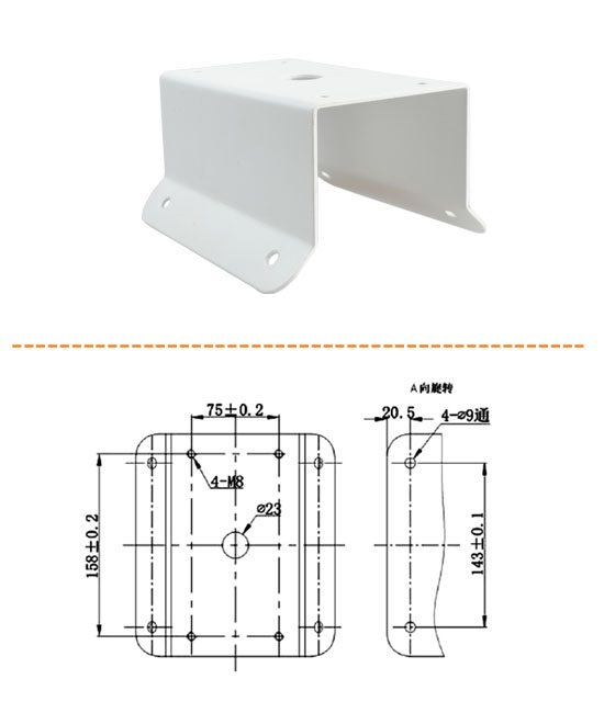 Wall-Mounted Casting Parts CCTV Camera Bracket for Corner