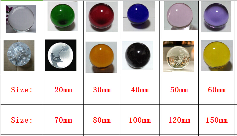 80ml Rare K9 Crystal Feng Shui Solid Ball Colorful Glass Balls