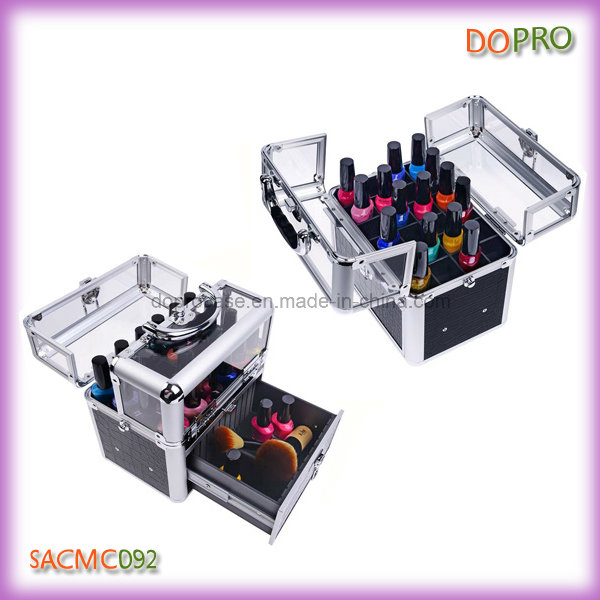 Crocodile PVC and Acrylic Vanity Box Easy Carry Nail Beauty Box (SACMC092)