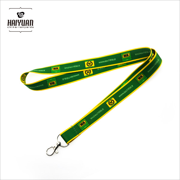 Green Lanyard with Heat Transfer Printing for Schools