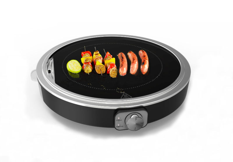 Electric Glass Plate Round Electric Grill