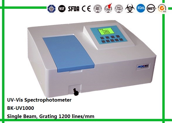 Single Beam Visible Spectrophotometer with Grating 1200 Lines/Mm