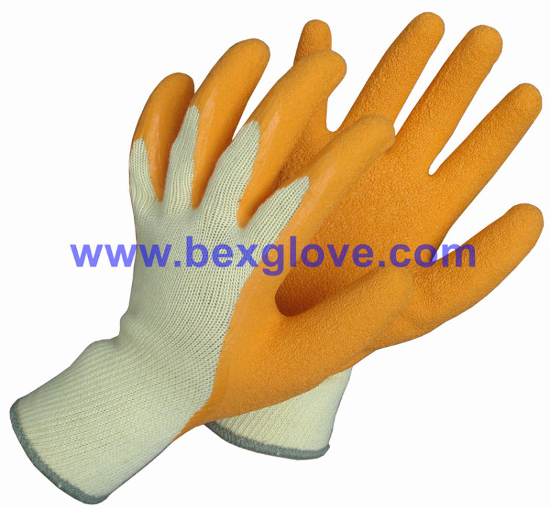 10 Gauge Polyester Liner, Latex Coated, Crinkle Finish Glove