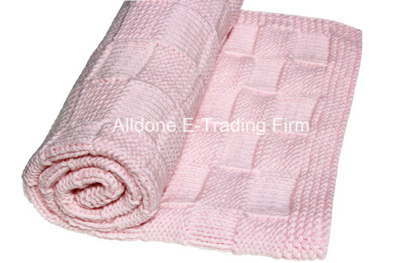 High Quality Hand Crochet Knit Baby Blanket Throw Bedding