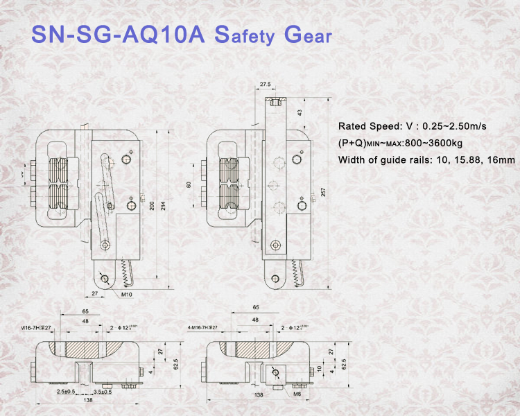 Safety Gear for Passenger Elevator (SN-SG-AQ10A)