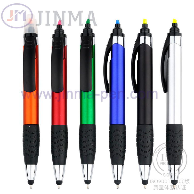 The Promotion Highlighter Ballpoint Pen Jm--6021 with One Stylus Touch